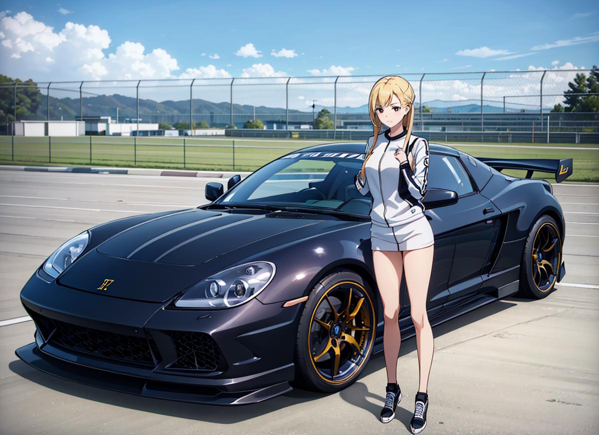 Supercar & Girl - Realistic and Anime compatible image by maicojoga