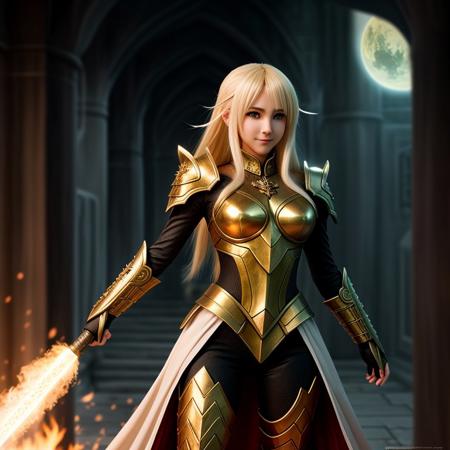 Draconic traits to human woman with blonde hair, draconics claws, scaled arms, fantasy ambience, anime style, full body, high detail, high quality