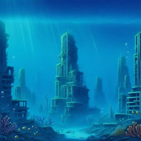 Underwater City Ruins Illustrious