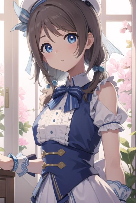 youwatanabe, <lora:youwatanabetest:1>, you watanabe, blue eyes, brown hair, short hair, swept bangs,
BREAK aqua ribbon, bead bracelet, beads, beret, blue bow, blue footwear, blue headwear, bow, bracelet, braid, dress, frilled dress, frills, gloves, hat, jewelry, neck ribbon, ribbon, shoes, short sleeves, thighs, twin braids, twintails, white gloves, white socks,,
BREAK looking at viewer,
BREAK classroom,
BREAK <lora:GoodHands-vanilla:1>, (masterpiece:1.2), best quality, high resolution, unity 8k wallpaper, (illustration:0.8), (beautiful detailed eyes:1.6), extremely detailed face, perfect lighting, extremely detailed CG, (perfect hands, perfect anatomy),