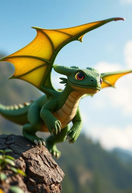 mini dragon, green scale, sunny forest, Terrible Terror, Terrible Terror from How to train your dragon