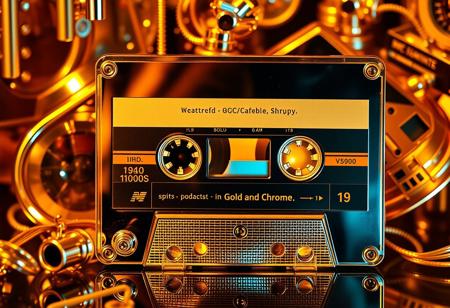 Avant-garde , gold and chrome , cassette futurism 1980s
