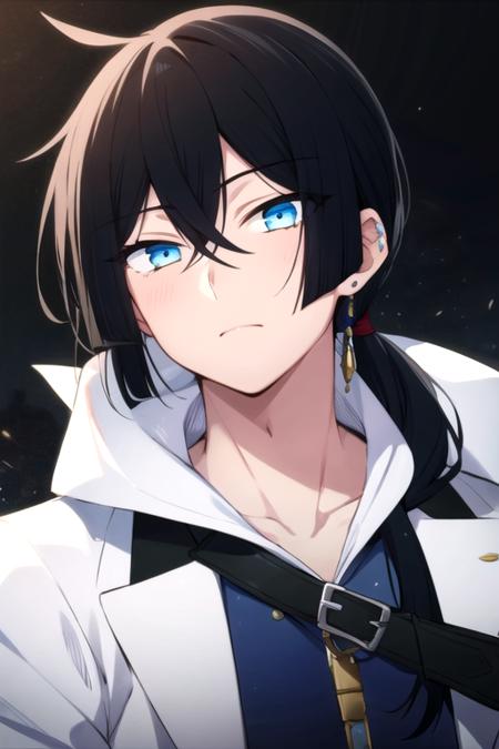 vanitas_no_karte black hair blue eyes ponytail