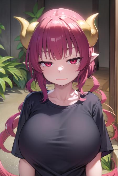 dragonilulu, <lyco:ilulu-lyco-nochekaiser:1>,
ilulu, curled horns, horns, long hair, multicolored hair, purple hair, (red eyes:1.5), red hair, (slit pupils:1.5), (large breasts:1.2), <lora:closedmouth_type1_v100:1>, <lora:sensualface_type1:1>,
BREAK black shirt, (long shirt:1.5), black thighhighs, collarbone, shirt, short sleeves, thighhighs, wide sleeves, zettai ryouiki,
BREAK looking at viewer, upper body, fully body,
BREAK indoors,
BREAK <lyco:GoodHands-beta2:1>, (masterpiece:1.2), best quality, high resolution, unity 8k wallpaper, (illustration:0.8), (beautiful detailed eyes:1.6), extremely detailed face, perfect lighting, extremely detailed CG, (perfect hands, perfect anatomy),