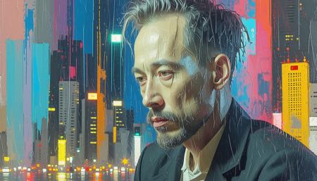 abstract, beautiful, strange, man, night, city, wonderful, colorful