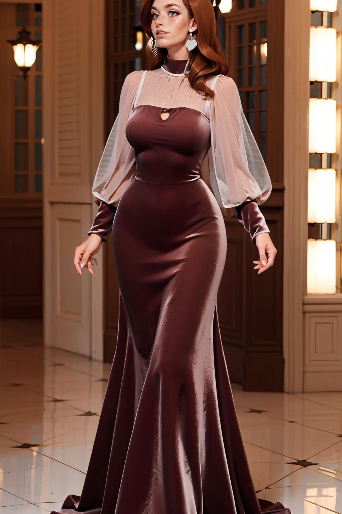 Maroon Velvet Dress image by freckledvixon