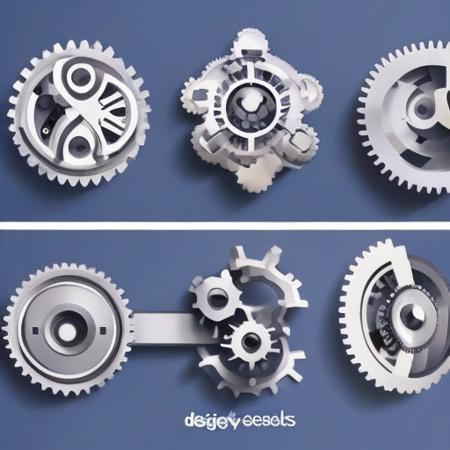 Design a logo for a tech company using gears, cogs, and electronic components that convey precision and engineering excellence.