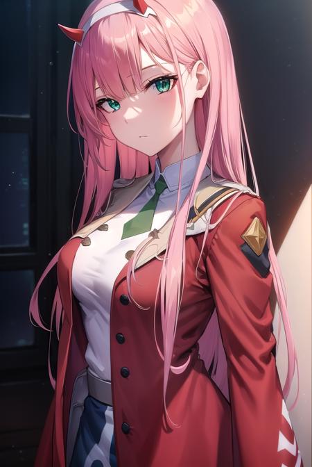 zerotwo, <lyco:zerotwo-lyco-nochekaiser:1>,
zero two, (green eyes:1.5), hairband, horns, long hair, pink hair, red horns, white hairband,
BREAK jacket, leggings, red jacket, white footwear,
BREAK indoors, classroom,
BREAK looking at viewer, (cowboy shot:1.5),
BREAK <lyco:GoodHands-beta2:1>, (masterpiece:1.2), best quality, high resolution, unity 8k wallpaper, (illustration:0.8), (beautiful detailed eyes:1.6), extremely detailed face, perfect lighting, extremely detailed CG, (perfect hands, perfect anatomy),