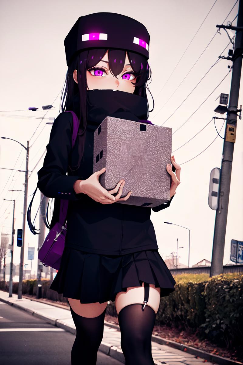 Minecraft Ender-chan in minecraft style : r/NovelAi