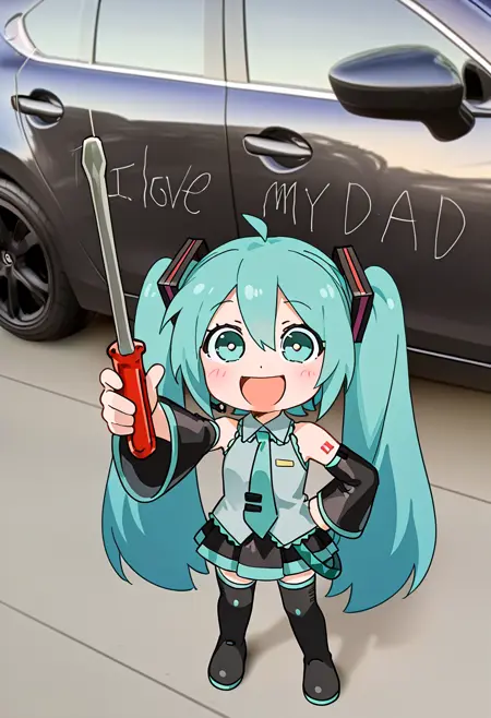 I love my Dad (Meme) - Holding Screwdriver - Scratching Car |Concept|