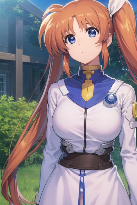 nanohatakamachi, <lora:nanohatakamachi-lora-nochekaiser:1>,
nanoha takamachi, (takamachi nanoha:1.5), long hair, blue eyes, brown hair, hair ribbon, (side ponytail:1.5), white ribbon,
BREAK magical girl, jacket, collar, puffy sleeves, long sleeves, white jacket,
BREAK looking at viewer, full body, upper body,
BREAK outdoors, city, sky,
BREAK <lyco:GoodHands-beta2:1>, (masterpiece:1.2), best quality, high resolution, unity 8k wallpaper, (illustration:0.8), (beautiful detailed eyes:1.6), extremely detailed face, perfect lighting, extremely detailed CG, (perfect hands, perfect anatomy),