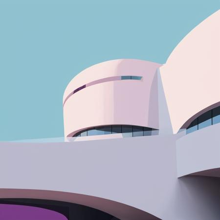 Abstract museum building, contemporary architecture design by Zaha Hadid, contemporary minimal design, modern illustration style, high-contrast colorful color palette, flat shade, pale colors <lora:Flat-XL:0.75> <lora:FormFinder-XL_v2:0.5>