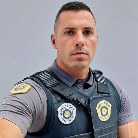 Police Policial Uniform Brazilian in uniform police officer with weapons police belt vehicle cell phone