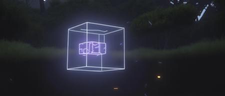 <lora:21Cube:1>levitating cube scenario: a computer generated image of a glowing cube in the middle of a field