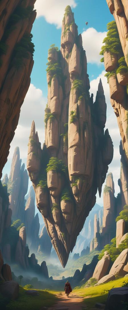 [:(23-year-old Visual Kei anthropomorphic Amazonian Royal Flycatcher wearing (Fantasy unicorn print leggings with a matching hoodie):1.2):2], [(thrilling glider chase through towering rock formations, with characters maneuvering dangerously close to the rocky spires:1.3)], anime, cinematic, 4k, UHD, <lora:SDXLFaeTastic2400:0.8> faetastic