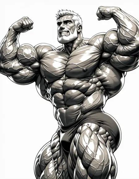 Hyper Muscles Bodybuilder Watercolor