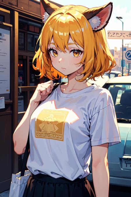 (best quality, masterpiece:1.1), (Intricate detailed:1.2),   ((upper body,     1girl, sleepy face, yellow hair, short hair, wavy hair,      (animal ears, sheep ears, sheep horn),  mini-skirt, seethrough shirt BREAK ( parking zone background) in the background,  ):0.8)