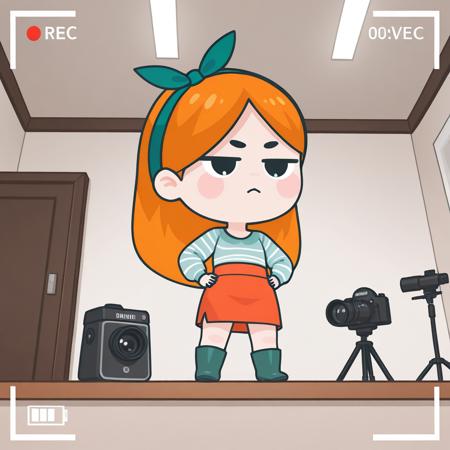 [Illustrious] chibi orange hair girl (alpha mask LoRA Training) illustrious v1.0
