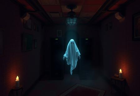 text caption "If anyone knows an exorcist"
server room, ghost