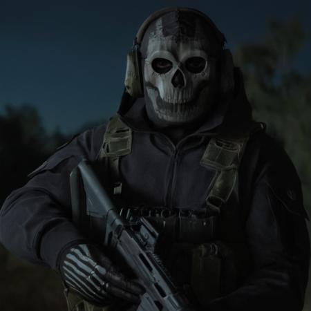 cinematic film still of Simon Ghost Riley a skeleton in a hoodedie holding a military rifle assault gun at night,with blue moonlight above,modern warfare style,solo,gloves,1boy,holding,jacket,upper body,weapon,male focus,teeth,hood,holding weapon,gun,mask,black background,holding gun,hooded jacket,hood up,skull,skull mask modern warfare style
<lora:Modern Warfare style:0.45> <lora:Simon Ghost Riley:1>, shallow depth of field, vignette, highly detailed, high budget, bokeh, cinemascope, moody, epic, gorgeous, film grain, grainy