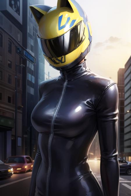 celtysturluson, <lora:celty sturluson s1-lora-nochekaiser:1>,
celty sturluson, animal ears, cat ears, bodysuit, helmet, ground vehicle, skin tight, motor vehicle, black bodysuit, motorcycle, (motorcycle helmet:1.5),
BREAK ,
BREAK outdoors, city, night, sky, starry sky, moon,
BREAK looking at viewer, (cowboy shot:1.5),
BREAK <lyco:GoodHands-beta2:1>, (masterpiece:1.2), best quality, high resolution, unity 8k wallpaper, (illustration:0.8), (beautiful detailed eyes:1.6), extremely detailed face, perfect lighting, extremely detailed CG, (perfect hands, perfect anatomy),