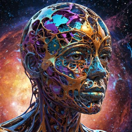 Human anatomy, fragmented body parts, 3d Sphere fragmentation of body, sphere and orbs breaking off face, cgi surreal masterpiece, vibrant colors, rim lighting, mechanical fragmentation, biosphere decomposition, high detail, floating parts, detailed cosmic background, fractal art, galaxy light vision, 16k, astral concept art, sharp lines, intricate, sophisticated, female, lush lips,  <lora:add-detail-xl:0.64>, symmetrical