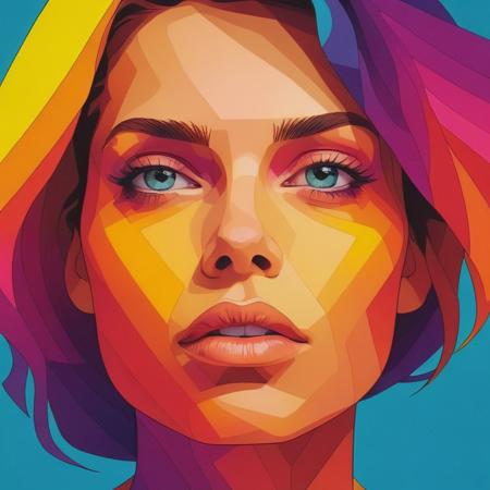 closeup portrait of a woman with colorful gradients, vector art, minimalism,  by activision
<lora:Activision_Atari_Art_Style_XL-000009:1>