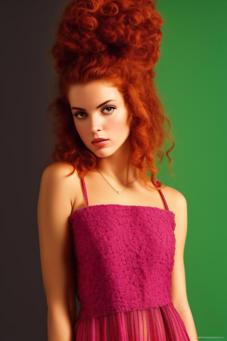 a photo of (((medidum body))) of (nalci01) with her (deep red hairs), ((red eyebrows)), perfect face, teen, long hair, curvy hair, (((brown eyes))), pink skin, white skin, Baroque gypsy dress, radiant hues of pinks, magentas, and purples, panier reminiscent of 18th-century Rococo structures, geometric and linear patterns, vivacious colors and patterns with bursts of light green, splashes of bright purples, sunny whites, and light pink accents, deep purples with vivid red undertones, hints of magenta and sporadic light green patterns, soft hues with deliberate compositions, bright yellow and dappled light green accents, by Vivienne Westwood, by Mondrian, by Alexander McQueen, by John Galliano, by Andy Warhol, by Wes Anderson, by Annie Leibovitz, by Caravaggio, Baroque, Rococo, Punk-originated reinterpretation of historical dress, Modern Victorian, Hippie movement, 1960s Pop Art movement, Chiaroscuro,, Photorealistic, Hyperrealistic, Hyperdetailed, analog style, detailed skin, matte skin, soft lighting, subsurface scattering, realistic, heavy shadow, masterpiece, best quality, ultra realistic, 8k, golden ratio, Intricate, High Detail, film photography, soft focus, RAW candid cinema, 16mm, color graded portra 400 film, remarkable color, ultra realistic, textured skin, remarkable detailed pupils, realistic dull skin noise, visible skin detail, skin fuzz, dry skin, shot with cinematic camera , detailed skin texture, (blush:0.5), (goosebumps:0.5), subsurface scattering,, hustler pose, she posing for adult magazine, playboy pose, best of metart, porn pose, from above, <lora:Nalci01:1>