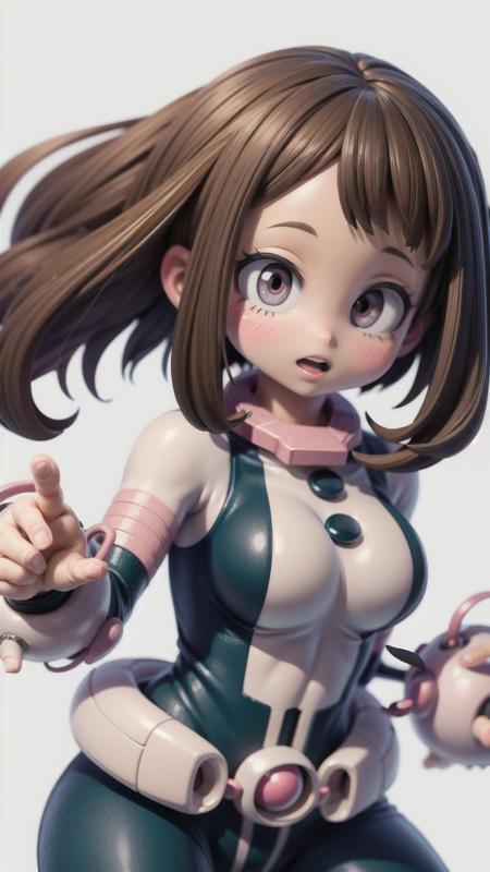 high quality, detailed, 1girl, uraraka ochako,  <lora:uraraka_ochako_v1:1>, bodysuit,