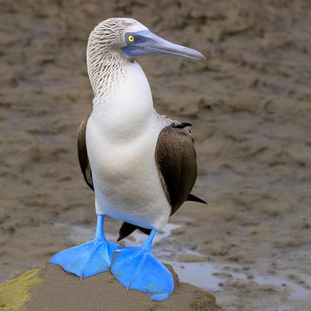 <lora:Sula_nebouxii_SDXL_v3:1.0> ,
yellow eyes, outdoors, pond, mud, no humans, bird, realistic, realism, Blue-footed Booby, Sula nebouxii