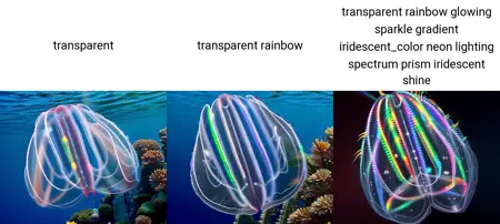 Ctenophora and comb board iridescentizer