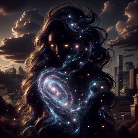 <lora:CelestialSkin2:0.9>,(realistic), flowing river,bare shoulders,1girl,dark celestialskin body,void cosmic body, white hair, voic cosmic eyes, detail, flower meadow, cumulonimbus clouds, lighting, detailed sky, garden, ((( best quality ))) 
 <lora:ThunderMagic:0.6>