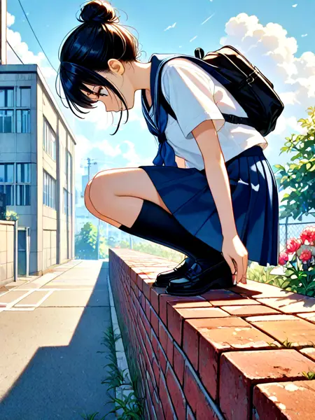 on wall / wallwalking / jumping over wall