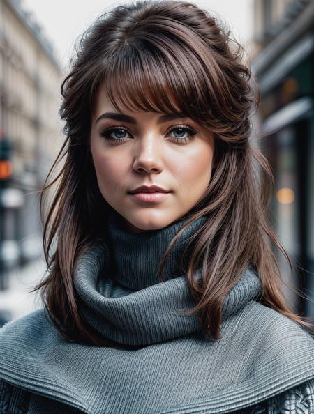 beautiful woman (The 100 octavia:.99), beautiful hair, winter Paris, elegant, snowing, natural skin texture, (fashionable fur coat), (((turtleneck))), sunset, cute smile, 24mm, 4k textures, soft cinematic light, adobe lightroom, photolab, hdr, intricate, elegant, highly detailed, sharp focus, ((((cinematic look)))), soothing tones, insane details, intricate details, hyperdetailed, low contrast, soft cinematic light, exposure blend, hdr, faded, <lora:more_details:.6>, <lora:wowifierV3:.6>
