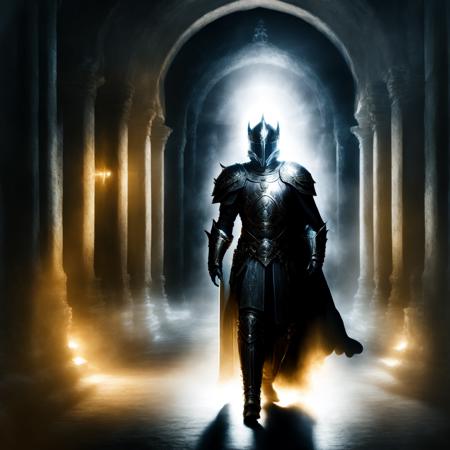 photo, an ascendent knight standing in dark corridor with black sun in night sky behind (AscendentRedux style:1)  <lora:djzAscendentRedux:0.8>