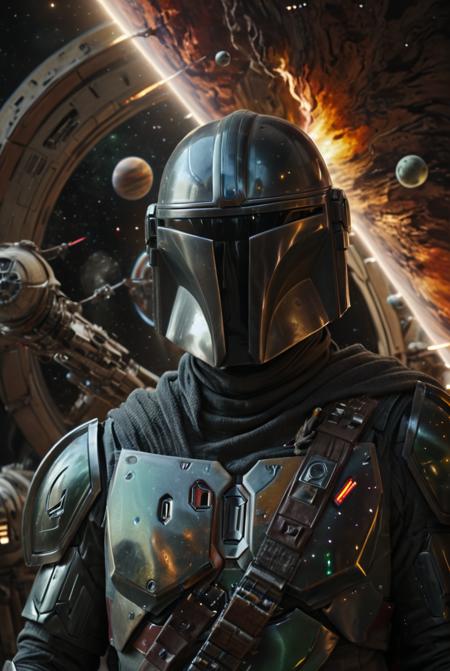 the mandalorian in space
beautiful planet, galaxies, stars, planets, bright reflective colours, mirrors
[reflections, dark lighting, light rays, beams of light, realistic, high quality photo, 4k, hd, , ral-frctlgmtry]
<lora:The_Mandalorian:0.6> <lora:add-detail-xl:0.5><lora:ral-frctlgmtry:0.5>  <lora:xl_more_art-full_v1:0.5>