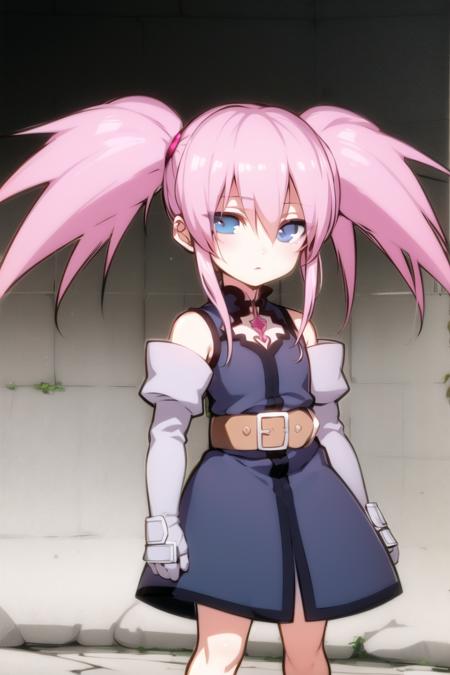 presea combatir, pink hair, blue eyes, twintails, jewelry, belt, 