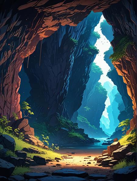 anime artwork  a  hidden cave with mysterious opening
 . anime style, key visual, vibrant, studio anime, highly detailed
