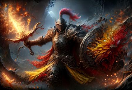 hellscape, photorealistic a masterpiece, 8k resolution, dark fantasy concept art, by Greg Rutkowski, dynamic lighting, hyperdetailed, intricately detailed, Splash screen art, trending on Artstation, deep color, Unreal Engine, volumetric lighting, Alphonse Mucha, Jordan Grimmer, red and yellow complementary colours