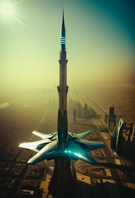 ()Hyoer Realistic:2.0)Polaroid picture 
an image of 
Ultra-realistic Dubai with a space elevator: The city's iconic skyline features towering megastructures, including the Burj Khalifa. A massive space elevator rises from the desert sands, its tether stretching into the sky and disappearing into orbit. Advanced spacecraft dock at various levels of the elevator, while sleek drones and futuristic vehicles zip through the air. The bustling streets below are filled with people from diverse cultures marveling at this technological wonder.
BREAK
()Hyoer Realistic:2.0)Polaroid picture an image of Ultra-realistic New York City under Wakandan rule: ((The towering skyscrapers now adorned with intricate African patterns and gleaming vibranium accents)). The streets are bustling with people in traditional Wakandan attire, while advanced technology seamlessly integrates into everyday life. The Statue of Liberty stands proudly, its torch replaced by a glowing heart-shaped herb symbol. ((In the distance, sleek Wakandan aircraft patrol the skies as citizens from both worlds coexist in harmony.))