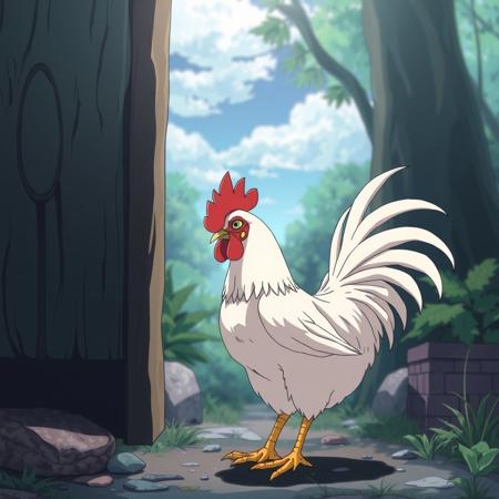 A chicken but it's anime