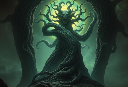 BEHOLD moblin, A universe inside a universe within mysteriously unknowable known in an unfathomable realm of fantastic creation inhabited by ancient shadows of a forgotten time beyond the gate of the gateless gate where life is limitless, light is shadow and shadow is light, eerie sense, horror, spark of the beginning, existence and nonexistence at once, ethereal, behold the end of the beginning, inglorious glory to the dark one, betrayal of the ancient order, beware 7headed beast, destroyer of old ways, bearer of unbearable, nightmarish, archaic runes, tree aging backwards, breath of gods, ruins of a place unimagined, extreme intricate detail, photorealistic, beyond epic scene, fate discarded, unseeable face of god, the end is the beginning, the beginning is the end, man arises as god dies, as above so below, as below so above, emerald tablet, thoth, guardian and saboteur of existence, hopeless hope, ghosts of the unborn, conception of the inconceivable, cosmic well of imperceptible perception, evil aura, infinite emptiness, pillars of void, overwhelming subtlety, abstract sacred geometry, beams of readiness without intention, gift of doom, despair of the ages, hidden secret warnings from dead gods, carved by the conductor of unholy loneliness of time incarnate, consumed by the night itself, beautiful tragedy of hellish discovery, unraveling mist of unreal reality, philosophers stone, proclaim the nameless name of collapsed eternity, infernal maleficium, center of unfound