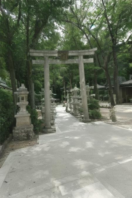 masterpiece, best quality, ultra-detailed, illustration,
jinzya, shrine, tree, scenery, stone lantern, torii, outdoors, statue, real world location, day, pavement, stairs, sunlight, architecture, road, realistic, 
<lora:jinzya_V1:1:XYZ>