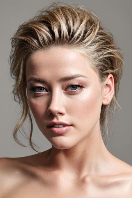 (CR-AmberHeard-SDKoh:0.9), full color portrait of woman, (oiled shiny skin:1.0), face close up, slick undercut hair, nude, naked,
masterpiece, best quality, sharp focus, highres 8k uhd, ultra-detailed, rim light, deep grey background,