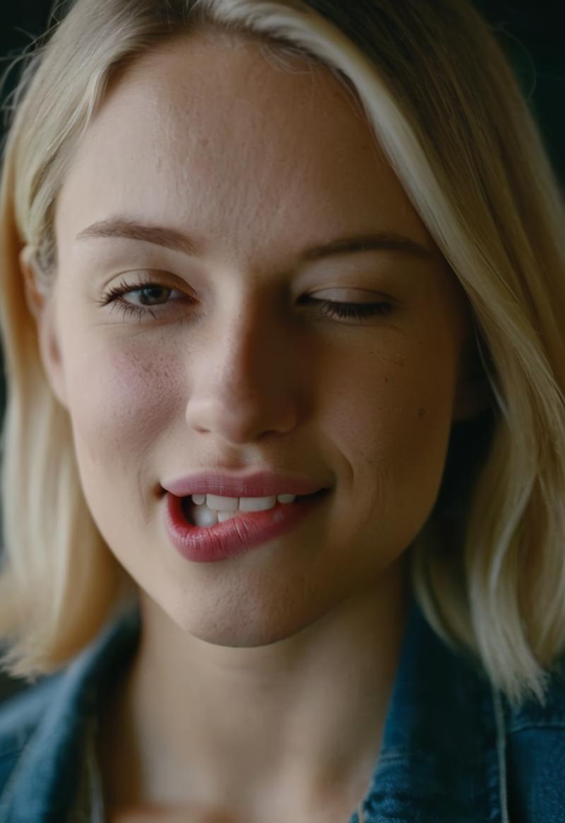 A young woman with blonde hair makes a funny face and sticking out her tongue.