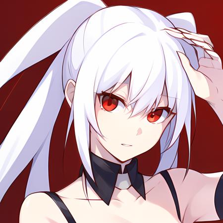 <lora:Isla Plastic Memories:0.7>, red eyes, white hair, (high quality, best quality:1.4)