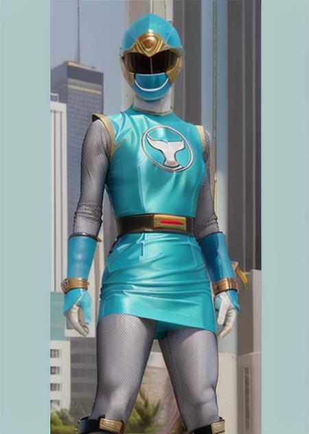 (Photorealistic:1.4), (masterpiece:1.3), ultra quality, extreme details, delicate details, sunny day, japanese actress, illustrated, ((shadow casted onto subject)), dramatic lighting, (((standing))), (highres:1.5), Best quality, masterpiece, 1girl, (((Hurricane Blue outfit, belt, gloves, helmet, tight blue bodysuit, blue boots,  blue skirt, gray leggings, white gloves))) realistic, solo, (((breasts))) <lora:Hurricane Blue v1.6:1>, city background, (small breast:1.1)