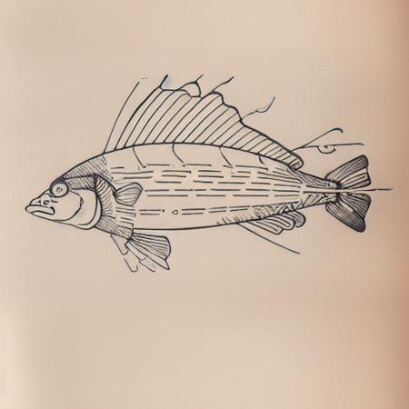 a drawing of fish <lora:T3chDr4w_v1:1>