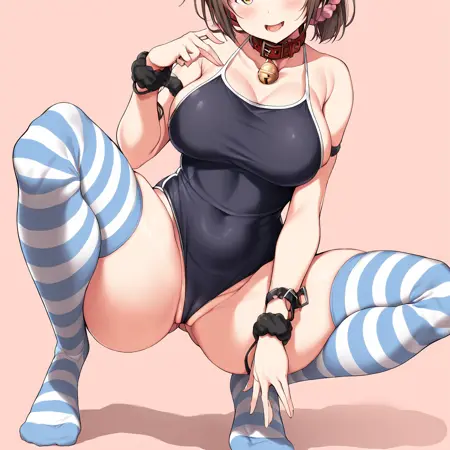 School Swimsuit and Kneehighs / スク水ニーソ