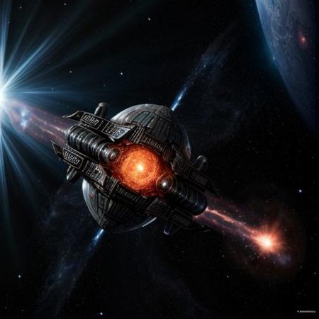 (Space battlecruiser) shaped like fractal (cucumber) in hyperspace, enters into real blackhole, real photo of blackhole hat shape on background,
dynamic movement, explosive force,  glowing, nebula, 8K resolution. sci-fi